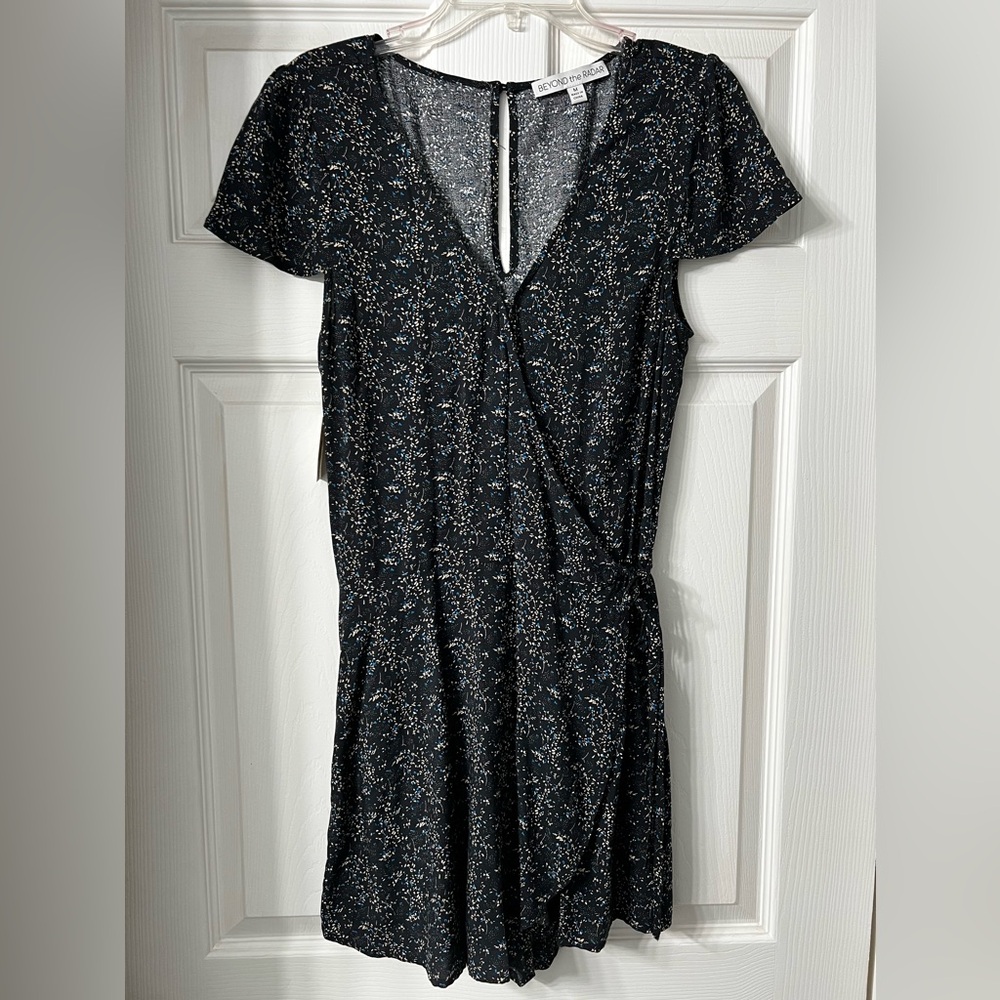 Black floral romper